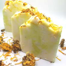 Load image into Gallery viewer, Handmade Cucumber & Calendula Vegan Soap (3 Soaps)