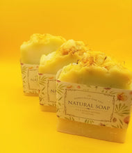 Load image into Gallery viewer, Handmade Cucumber &amp; Calendula Vegan Soap (3 Soaps)
